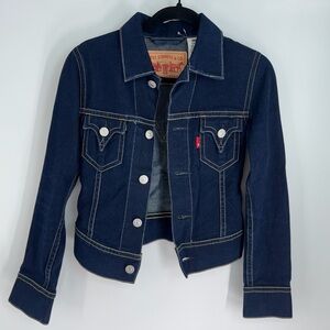 Levi Strauss Y2K 2002 Type 1 Exterior Stitching Long Sleeve Cropped Denim Jacket